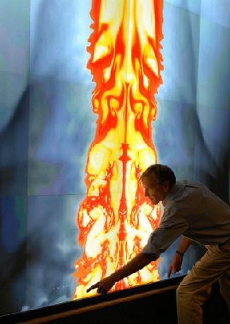 Simulación en un super computador de un objeto cósmico atravesando la atmósfera terrestre.Foto: Randy Montoya