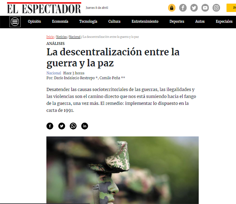 La descentralización entre la guerra y la paz