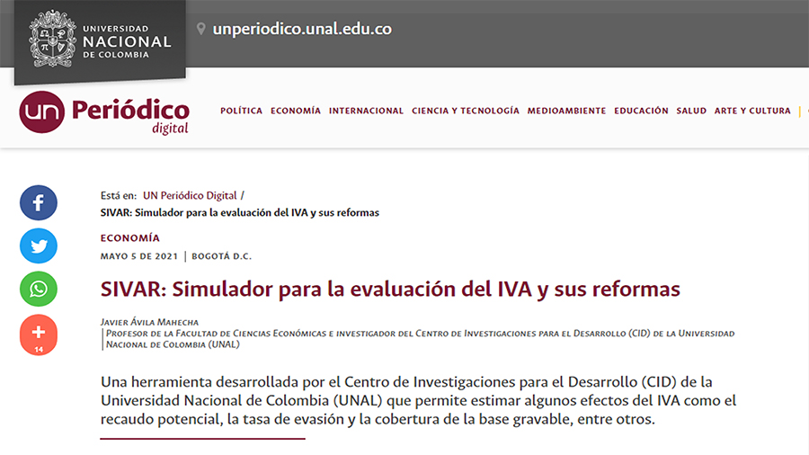 SIVAR Simulador para la evaluación del IVA y sus reformas SIVAR Simulador para la evaluación del IVA y sus reformas