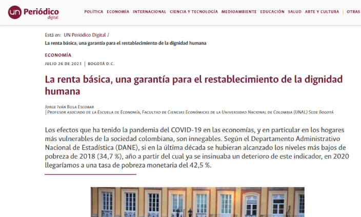 La renta básica, una garantía para el restablecimiento de la dignidad humana La renta básica, una garantía para el restablecimiento de la dignidad humana