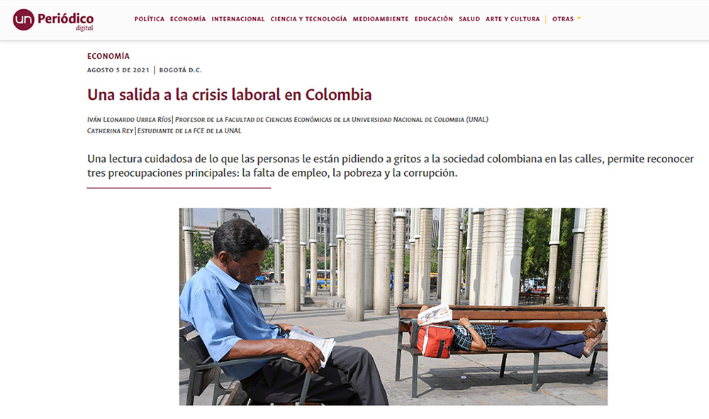 Una salida a la crisis laboral en Colombia