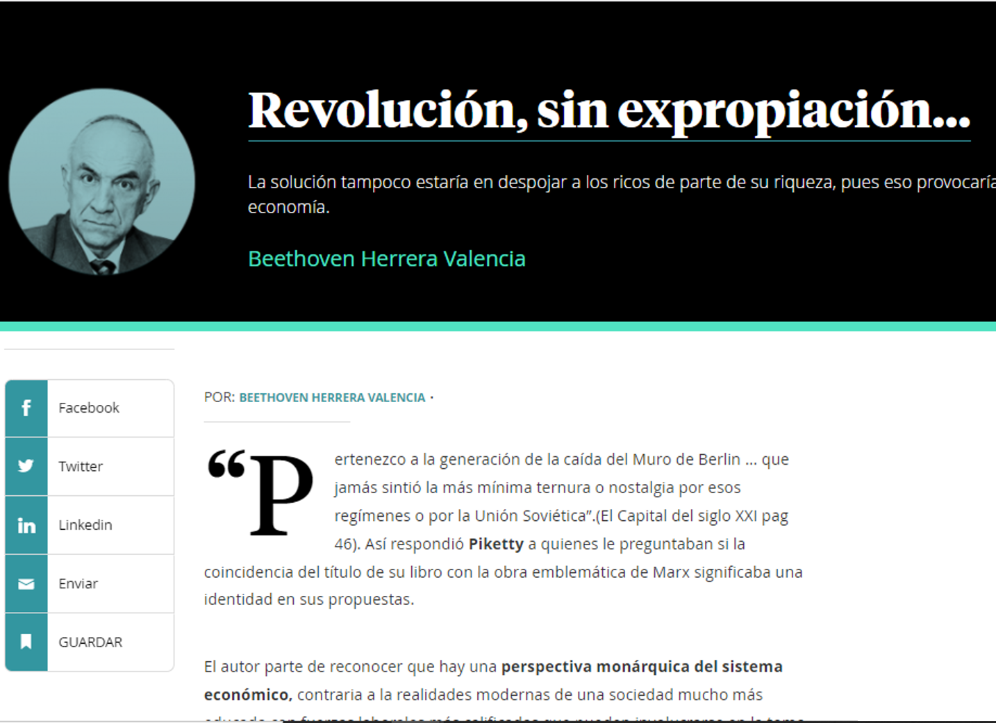 Revolución, sin expropiación…