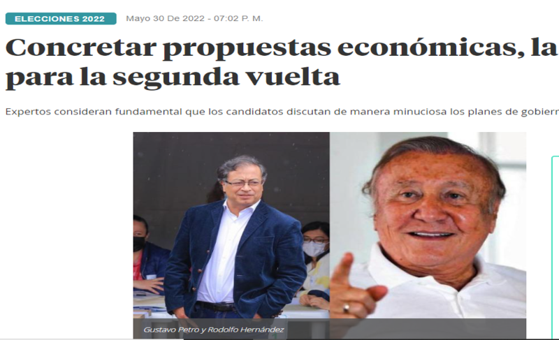 Concretar propuestas económicas, la clave para la segunda vuelta Concretar propuestas económicas, la clave para la segunda vuelta