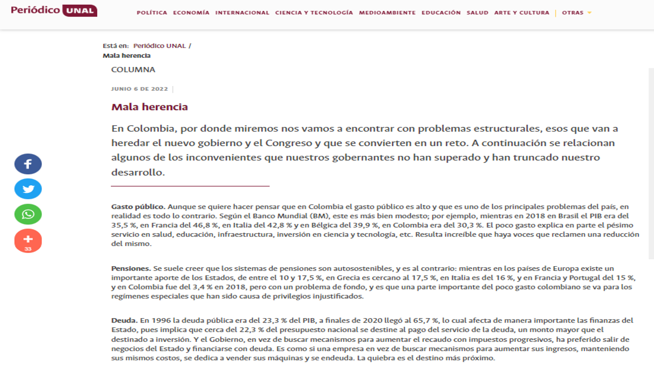 columna de opinión escrita por Jairo Orlando Villabona, profesor de la columna de opinión escrita por Jairo Orlando Villabona, profesor de la