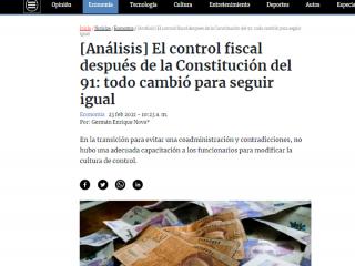 El control fiscal después de la Constitución del 91: todo cambió para seguir igual