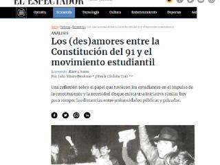 Los (des)amores entre la Constitución del 91 y el movimiento estudiantil