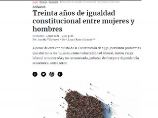 Treinta años de igualdad constitucional entre mujeres y hombres