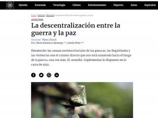 La descentralización entre la guerra y la paz