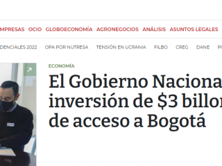 El Gobierno Nacional anunció inversión de $3 billones en las vías de acceso a Bogotá