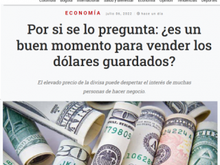 Por si se lo pregunta: ¿es un buen momento para vender los dólares guardados?